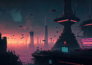 Vibrant Tech Metropolis