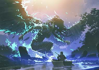 Legendary angel in forest