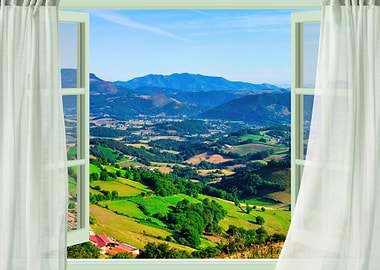 Open window view mountain