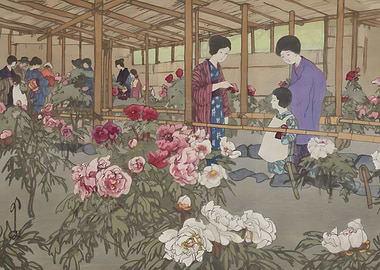 Ukiyo e Tokugawa Peony