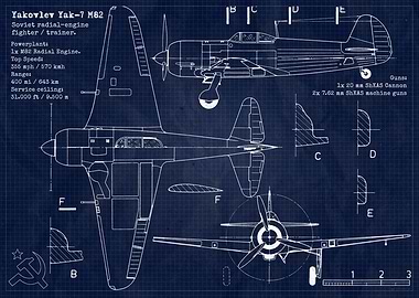 Yakovlev Yak9M Blueprint