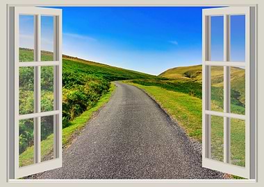 Window view open road