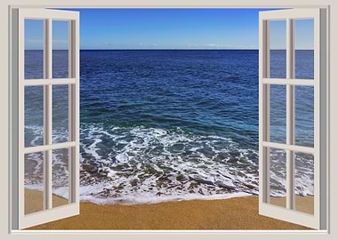 Window view sea landscape