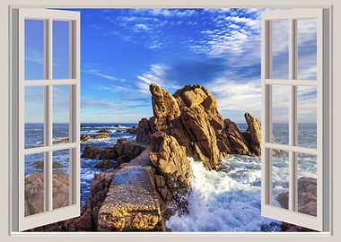 Window view sea landscape
