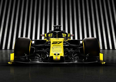 yellow formula 1 car