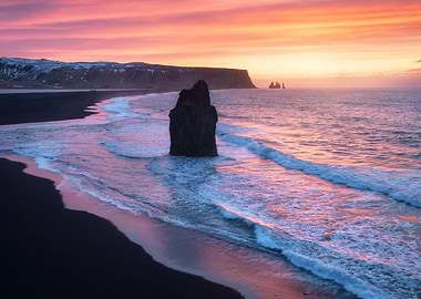 Burning Sunrise in Iceland