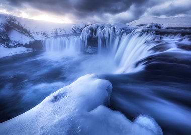Winter Sunrise at Godafoss