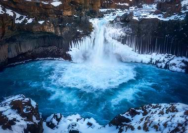 Frozen Icelandic Waterfall