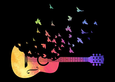 Colorful Acoustic Guitar