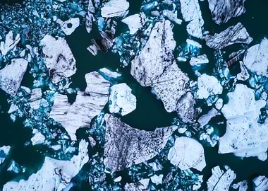 Glacier Lagoon Aerial View