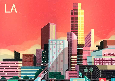 Los Angeles LA Skyline