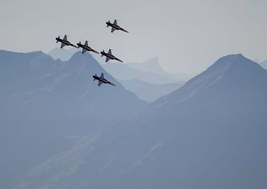 Mountainrange With Planes