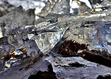 Broken blocks of ice