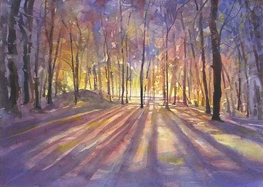 Landscape watercolor art