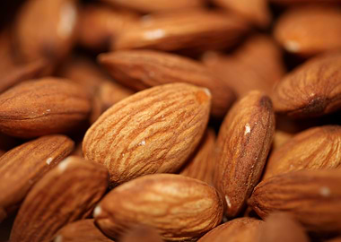 Dry fruit almonds close up