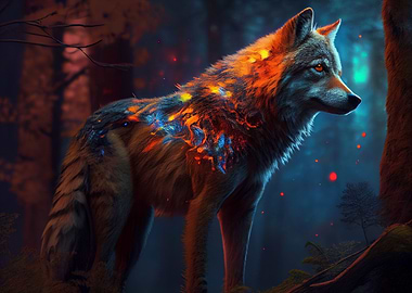 Colorful wolf