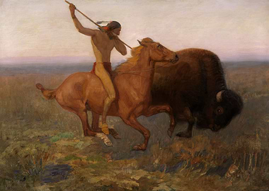 Indian Hunting Bison