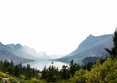 Mountains at lake Nature