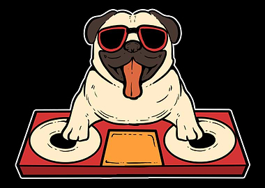 DJ Pug Music Lover Gift