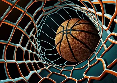 Basketball in Net