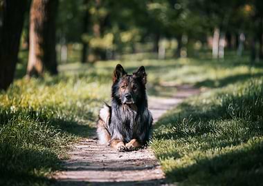 German Shepherd in forest