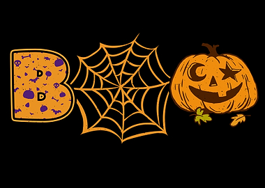 boo with pumpkin spider