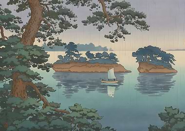 Ukiyo e Spring Rain