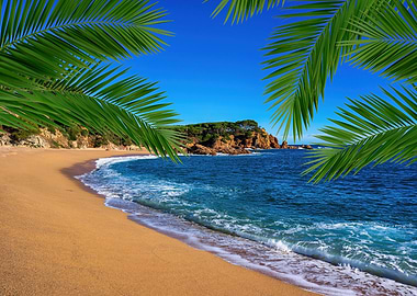 Beach calm summer ocean