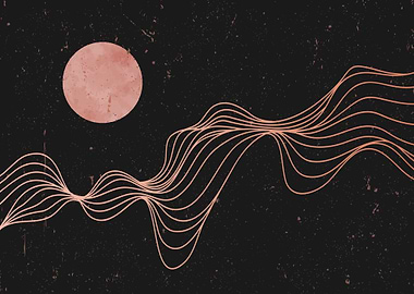 Dynamic waves line art