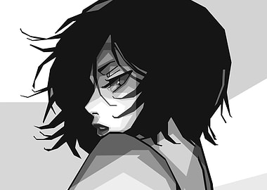 Cool Girl Gray Popart