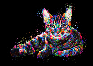 Relaxed Cat Painting