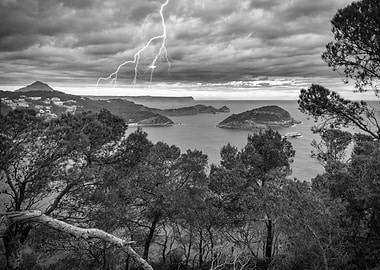 Storm coast landscape
