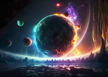 Space Planet Ice and Fire