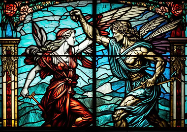 Stained Glass Fight Scene