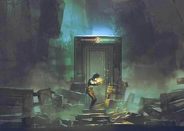 Fantasy boy lit the candle