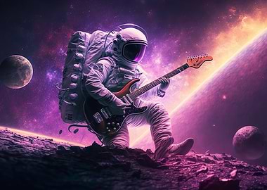 Astronaut playing Guitar