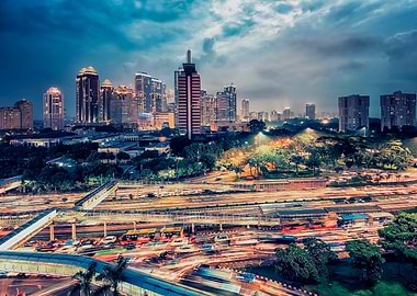 Jakarta at dusk
