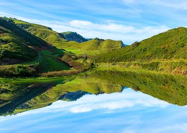 Lake landscape reflection
