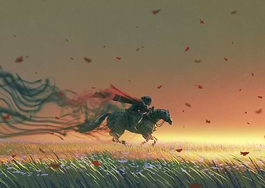 Fantasy knight horse