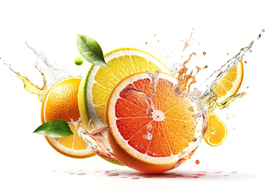 Fruits splashing of juice