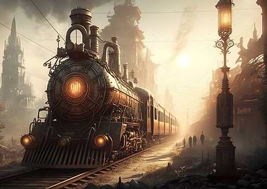 Steampunk Railroad Train