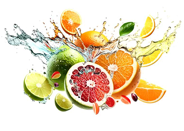 Fruits splashing of juice