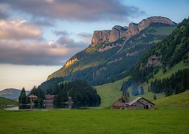 Cozy evening at the lake