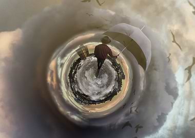 Man with an umbrella