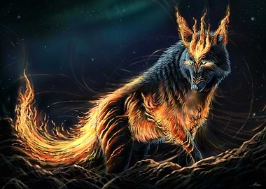Fire Spirit Wolf