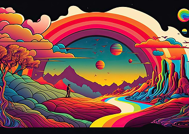 Landscape Trippy AI Art