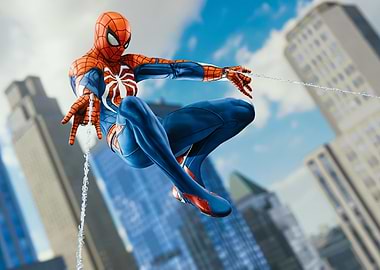 Spider-Man Web-Slinging Through the Urban Sprawl