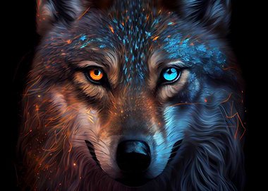 Colorful wolf
