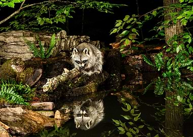 Raccoon Reflecting on Life