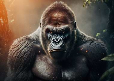 Portrait adult gorilla